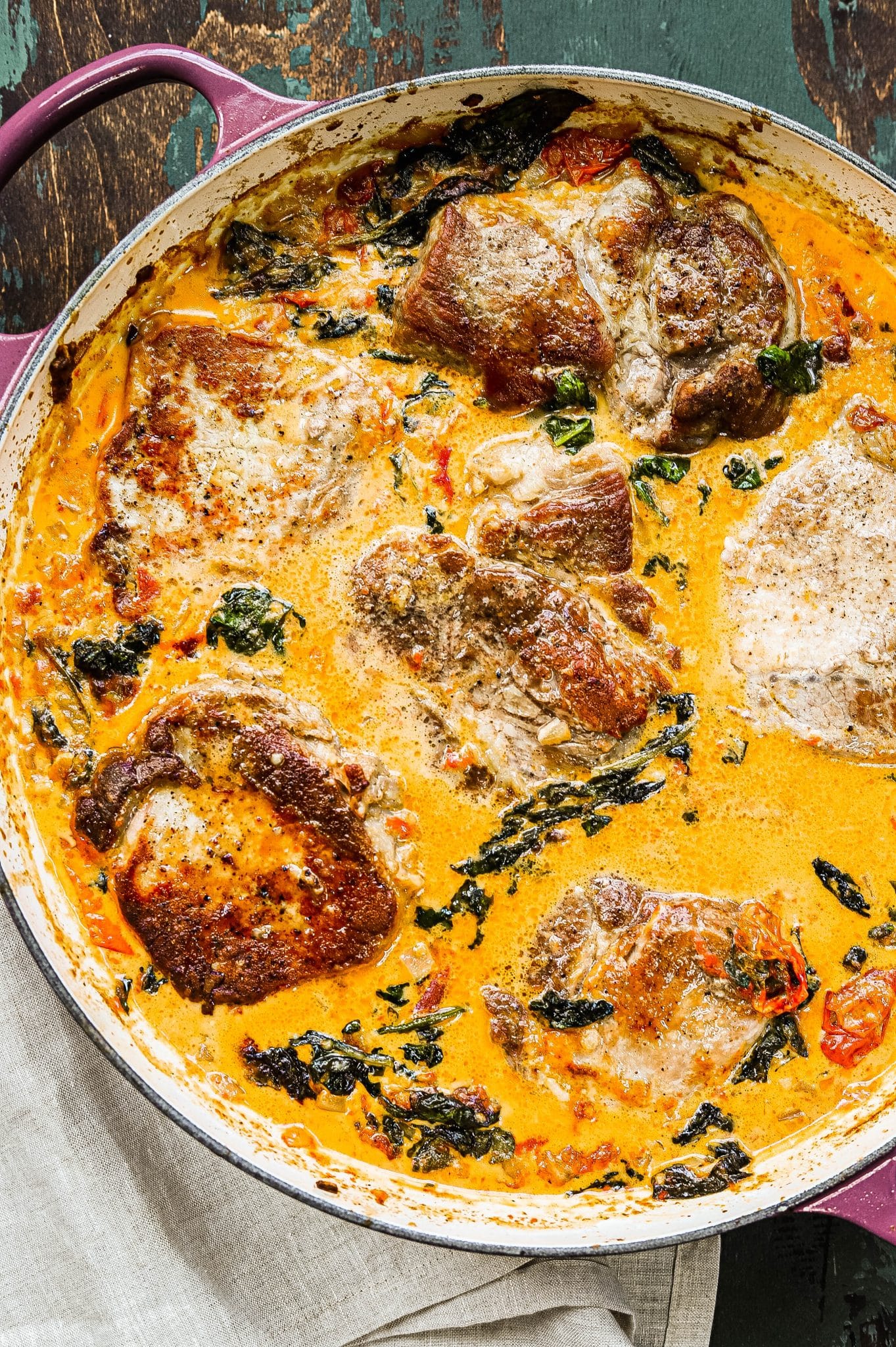 creamy one pan pork chops