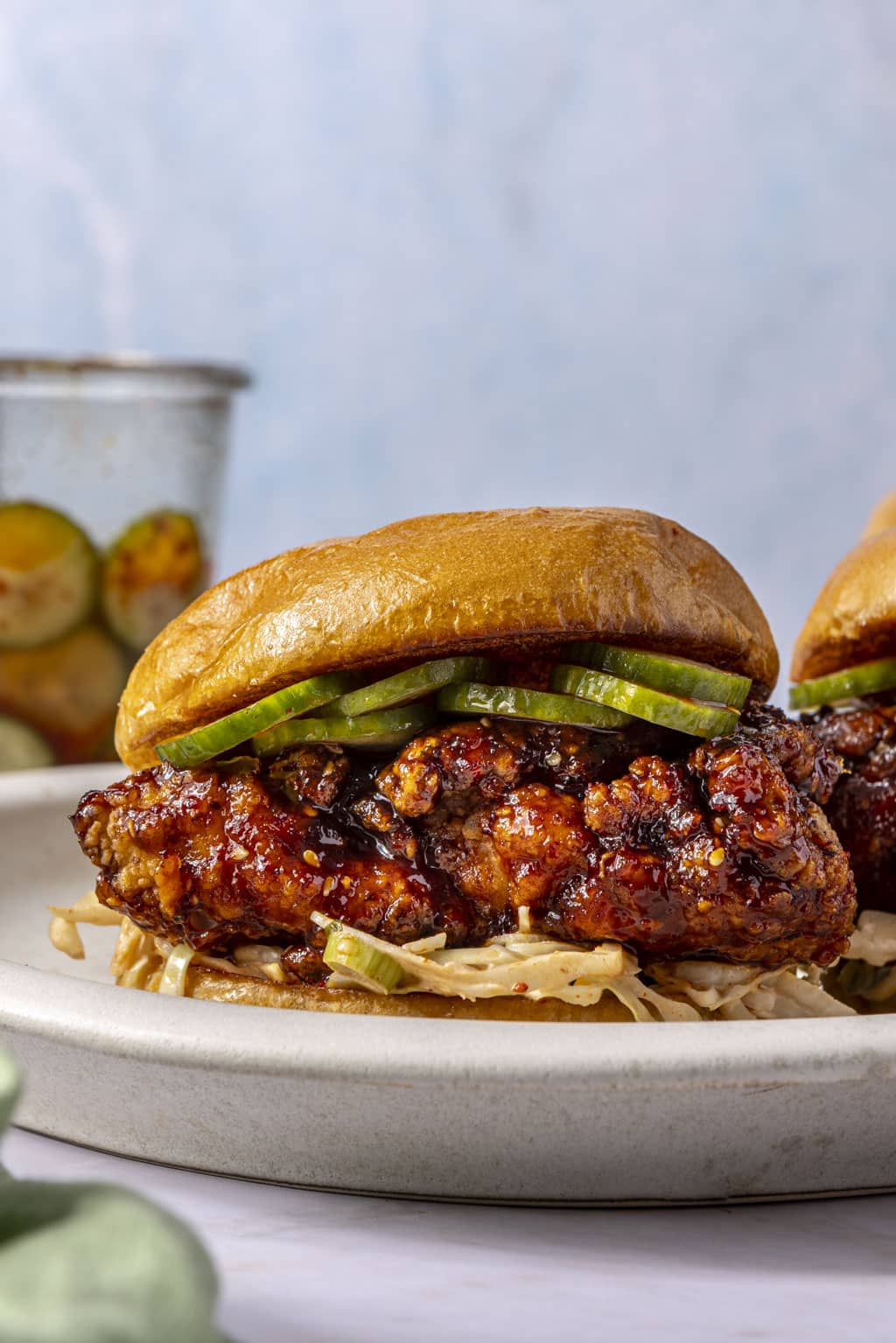 juicy spicy korean fried chicken sandwiches 