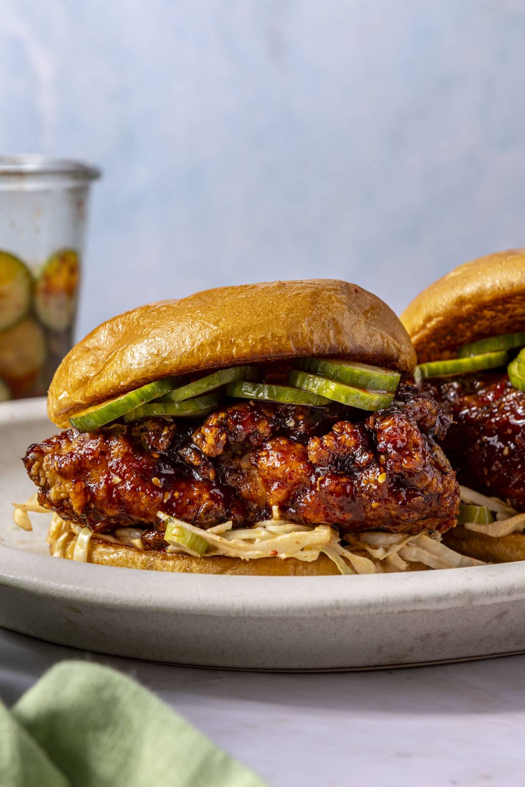 spicy korean fried chicken sandwiches
