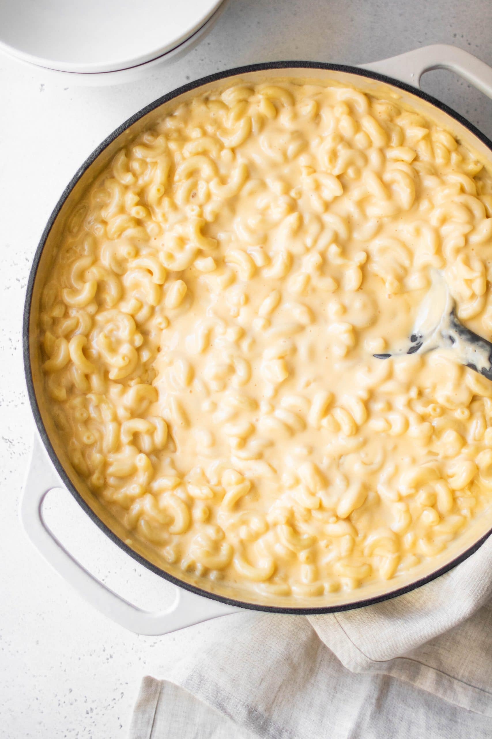A pot of mac and cheese