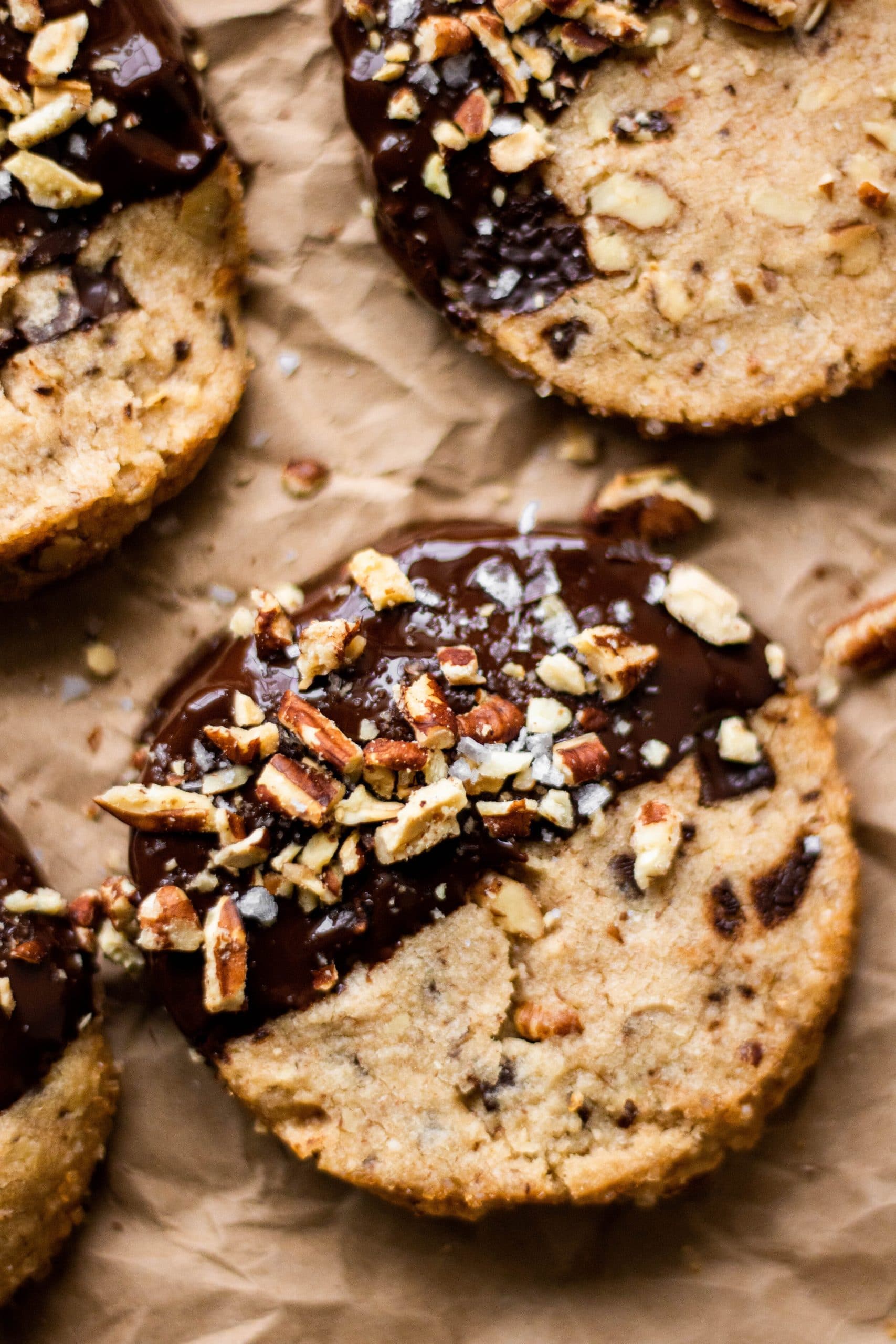 slice and bake chocolate chunk shortbread cookies