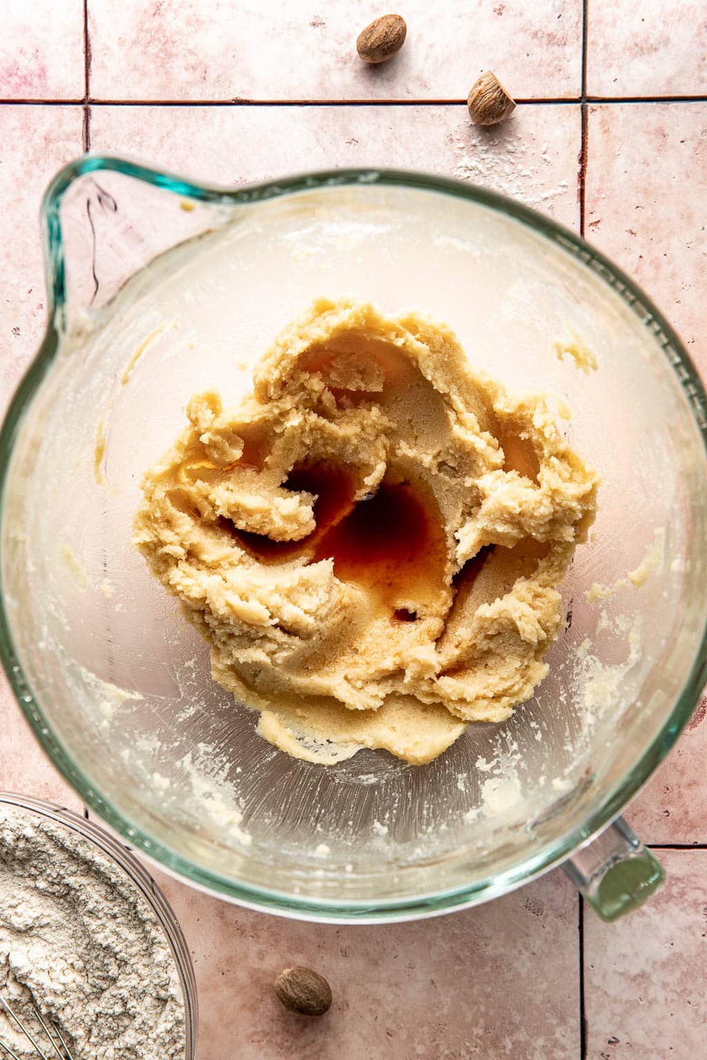 after creaming the butter and sugar