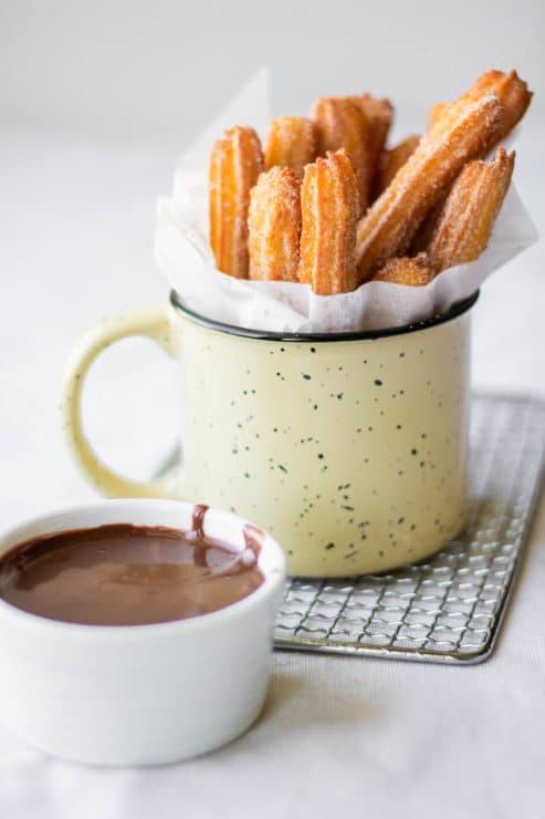 churros with Mexican hot chocolate sauce