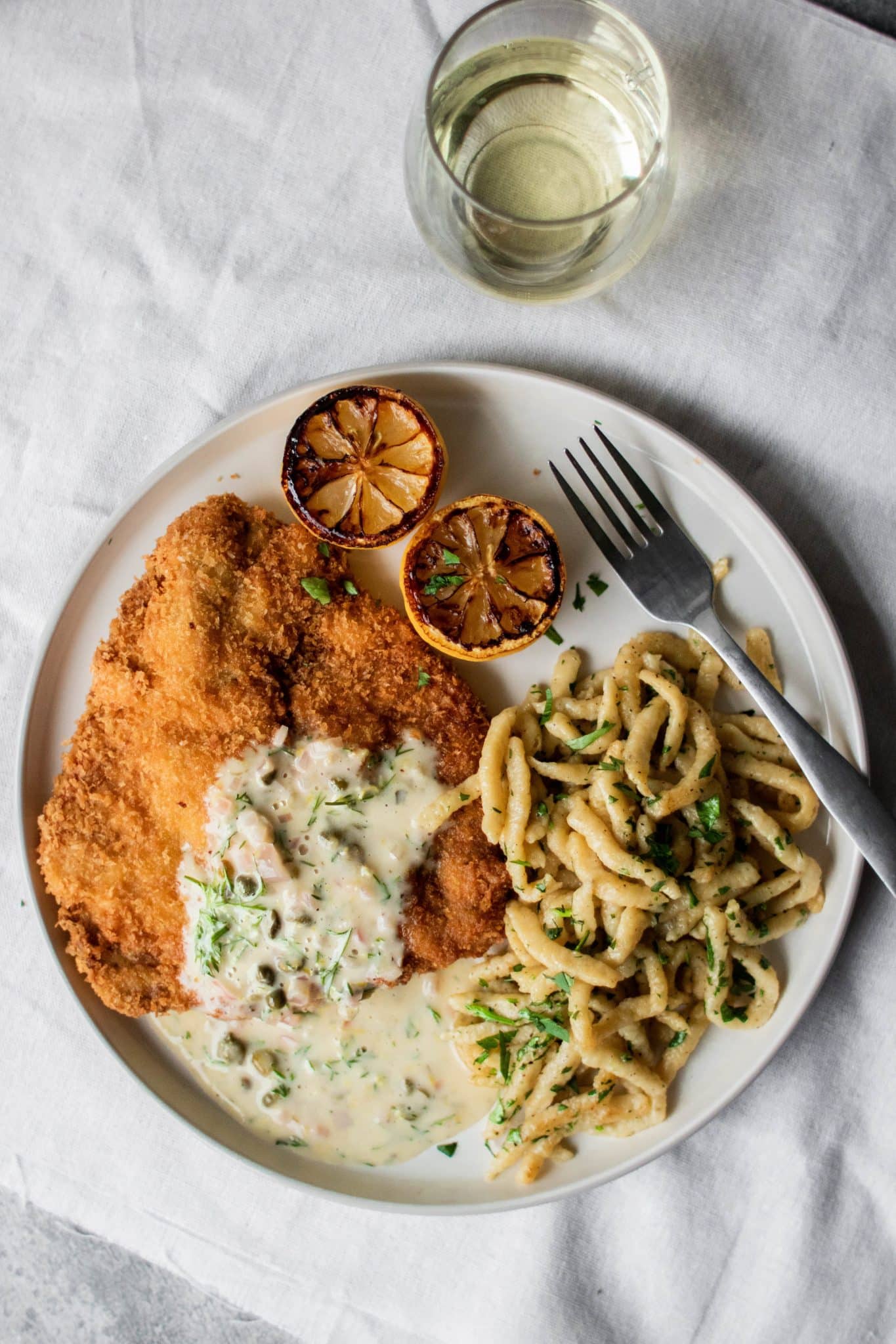 Pork Schnitzel with Spaetzle