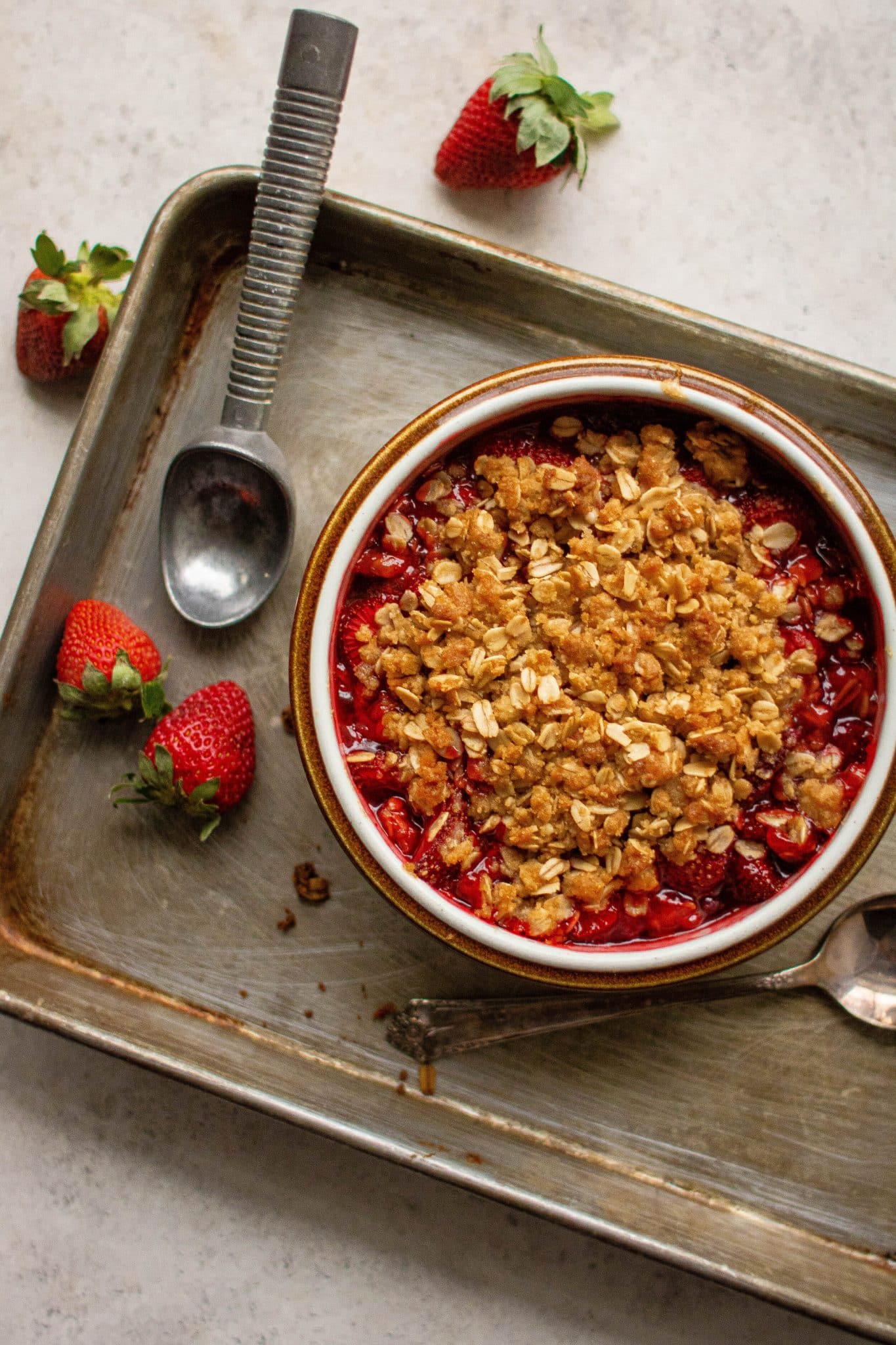 Easy Stawberry Crisp for Two