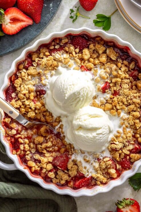 small batch strawberry crisp