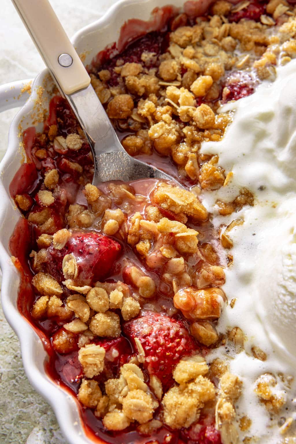 small batch strawberry crisp