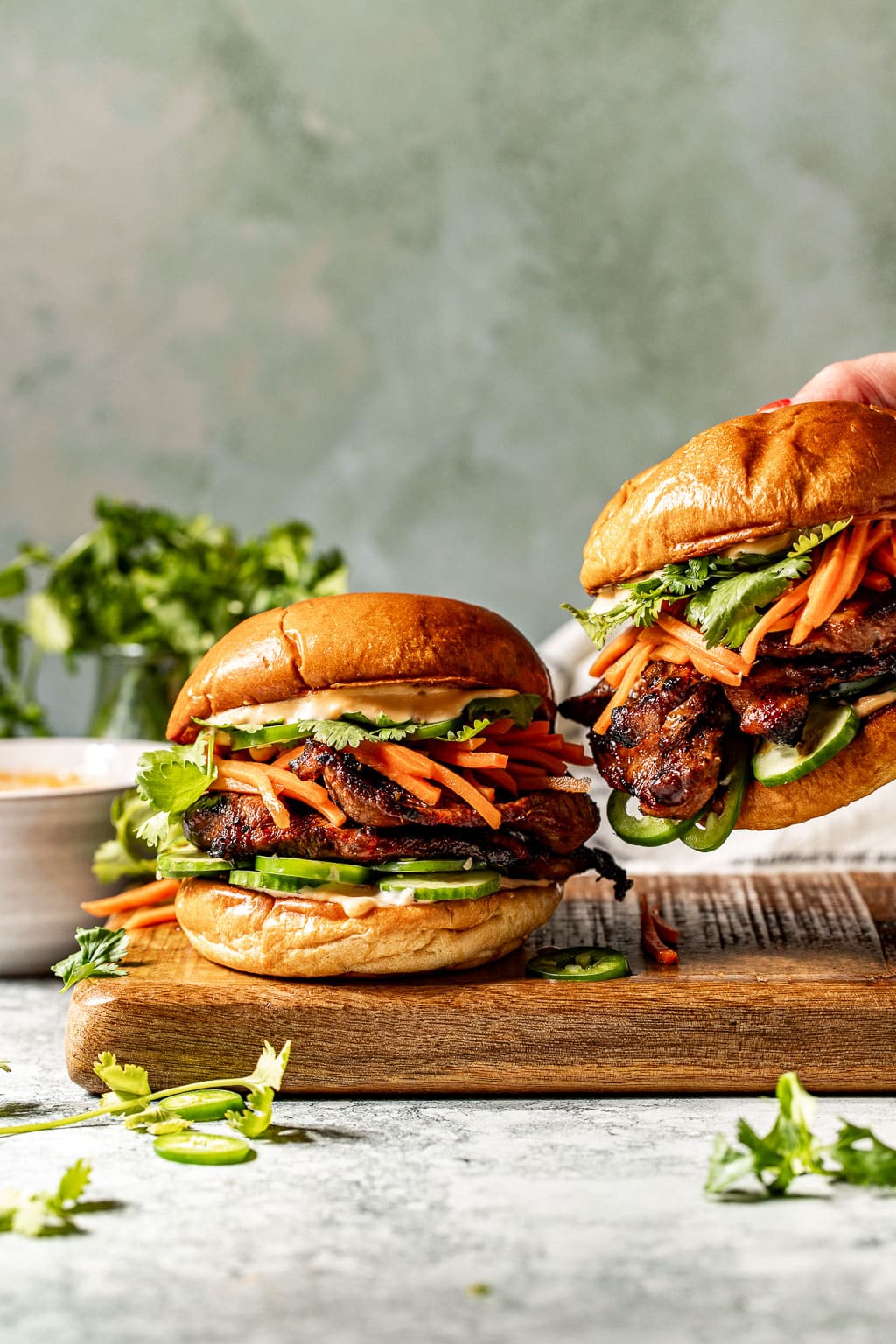 grilled pork banh mi sandwiches