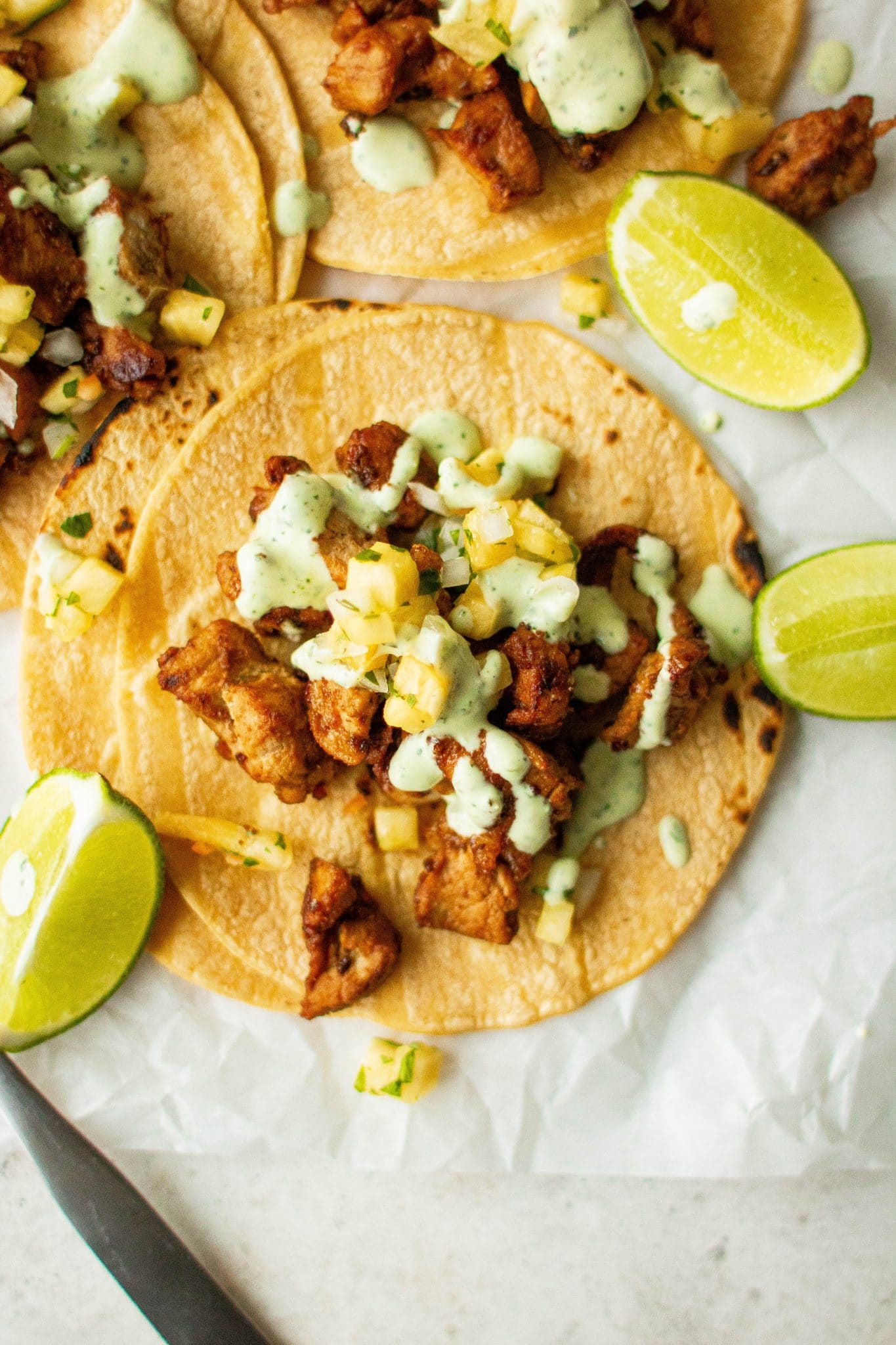 caramelized pork tacos