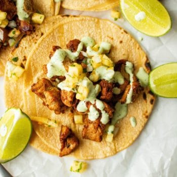caramelized pork tacos