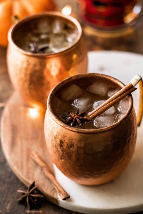 pumpkin spice mule - the best holiday cocktail recipes
