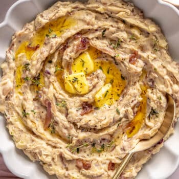 caramelized onion and bacon mashed potatoes