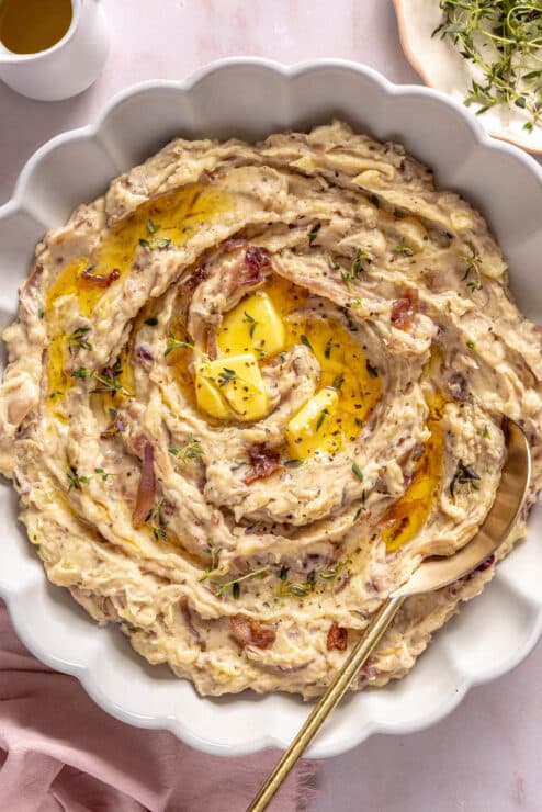 caramelized onion and bacon mashed potatoes