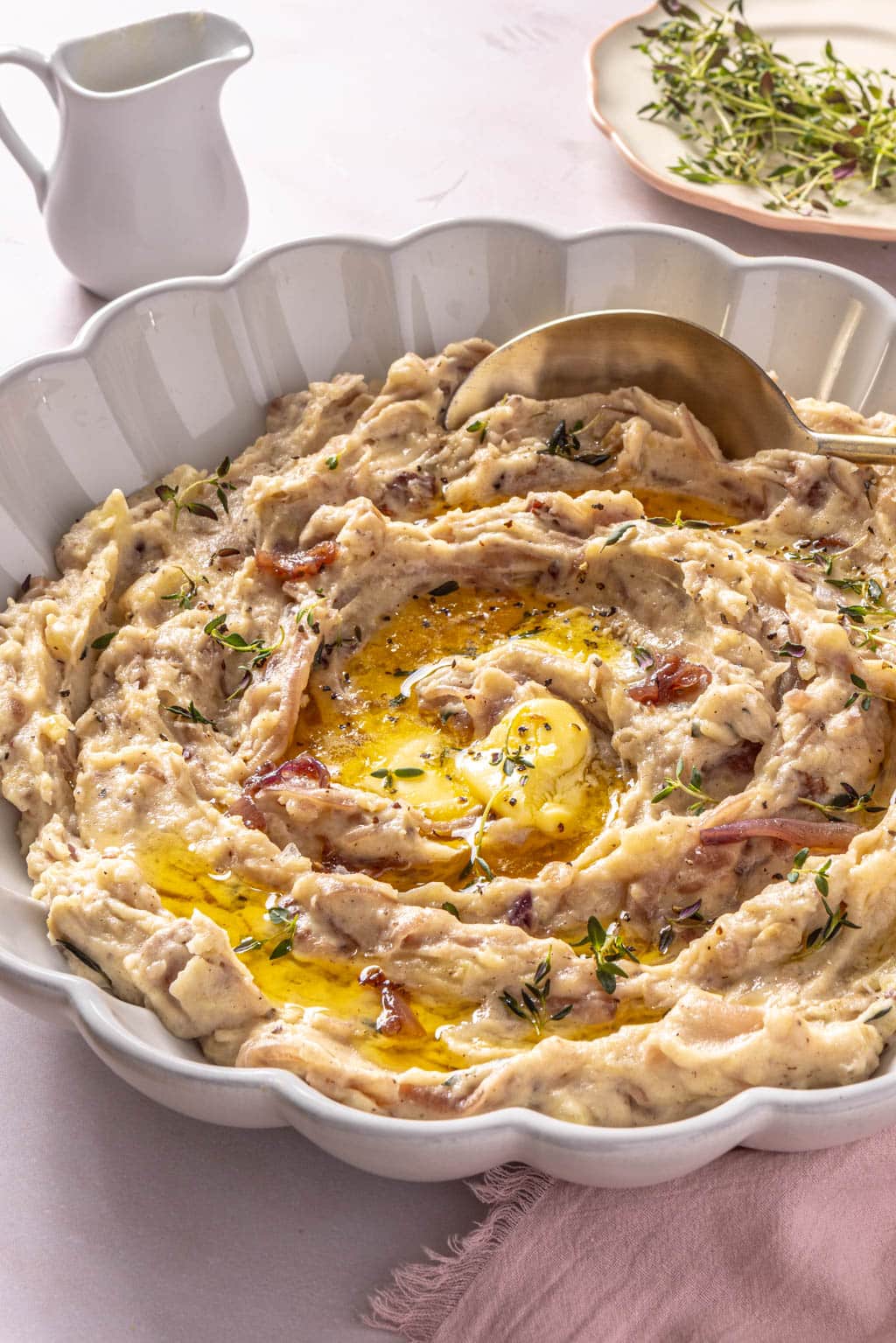 caramelized onion and bacon mashed potatoes