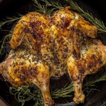 Herb roasted spatchcock chicken
