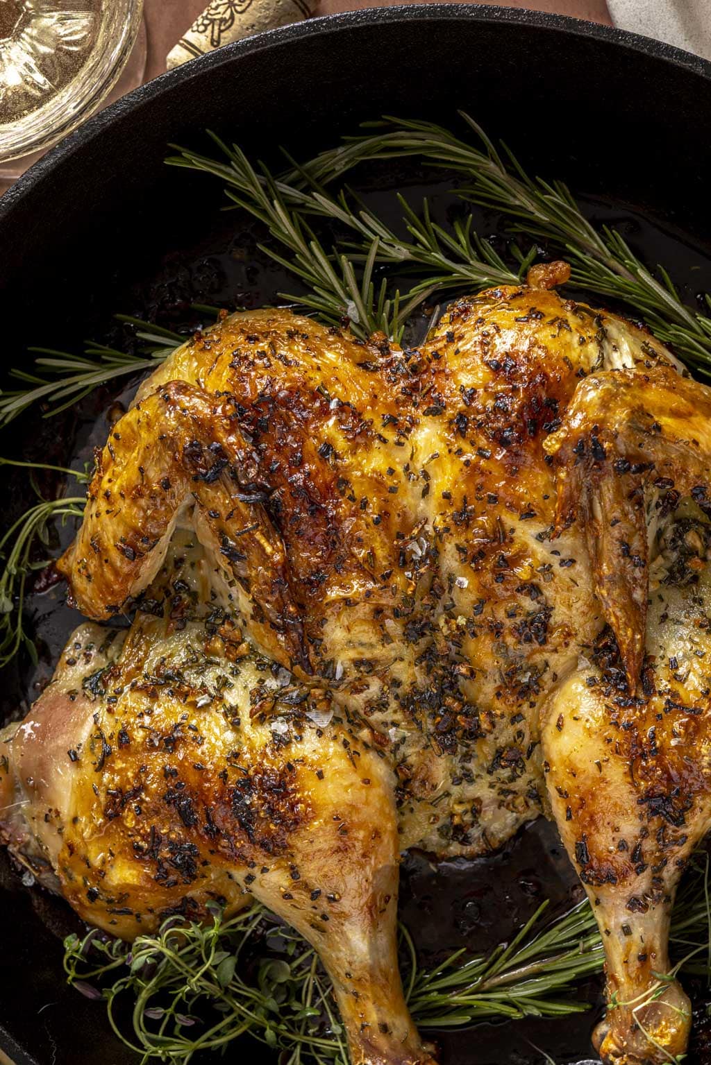 herb roasted spatchcock chicken