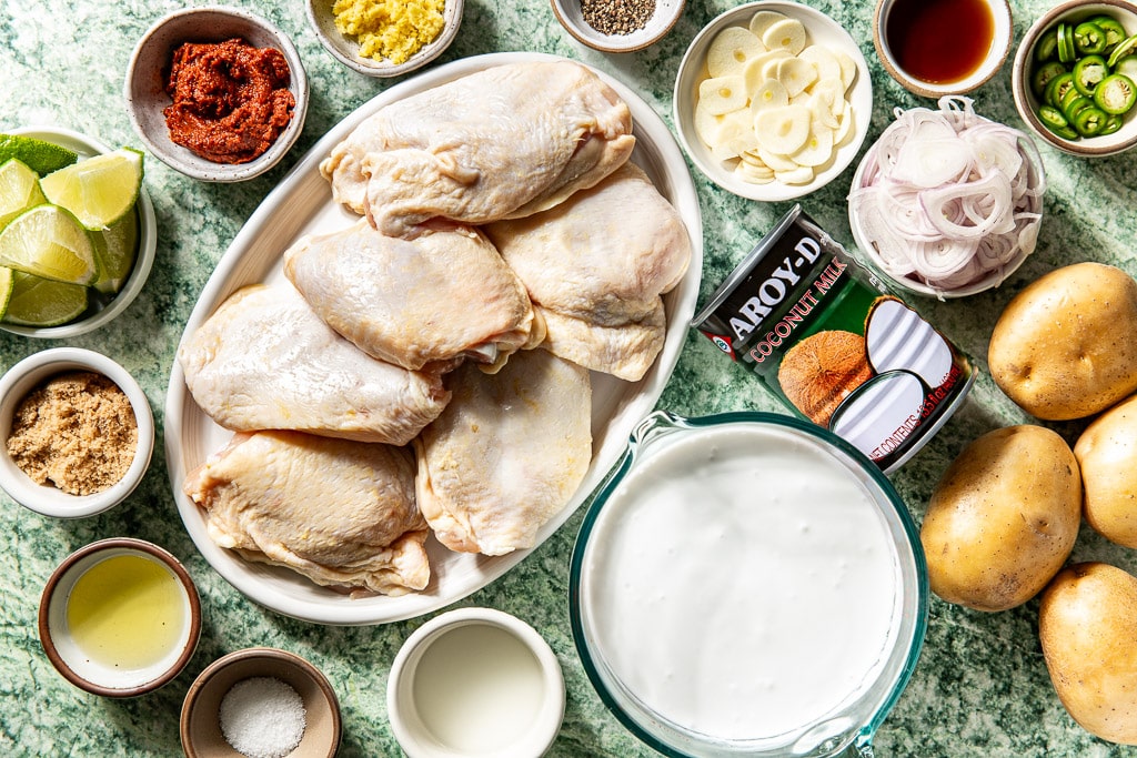 Coconut milk braised chicken ingredients
