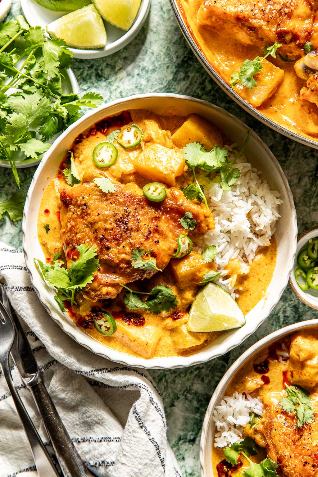 coconut milk braised chicken thighs