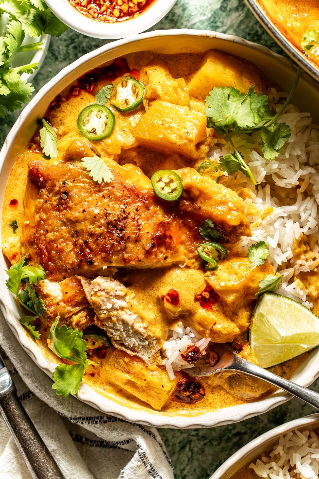 coconut milk braised chicken thighs