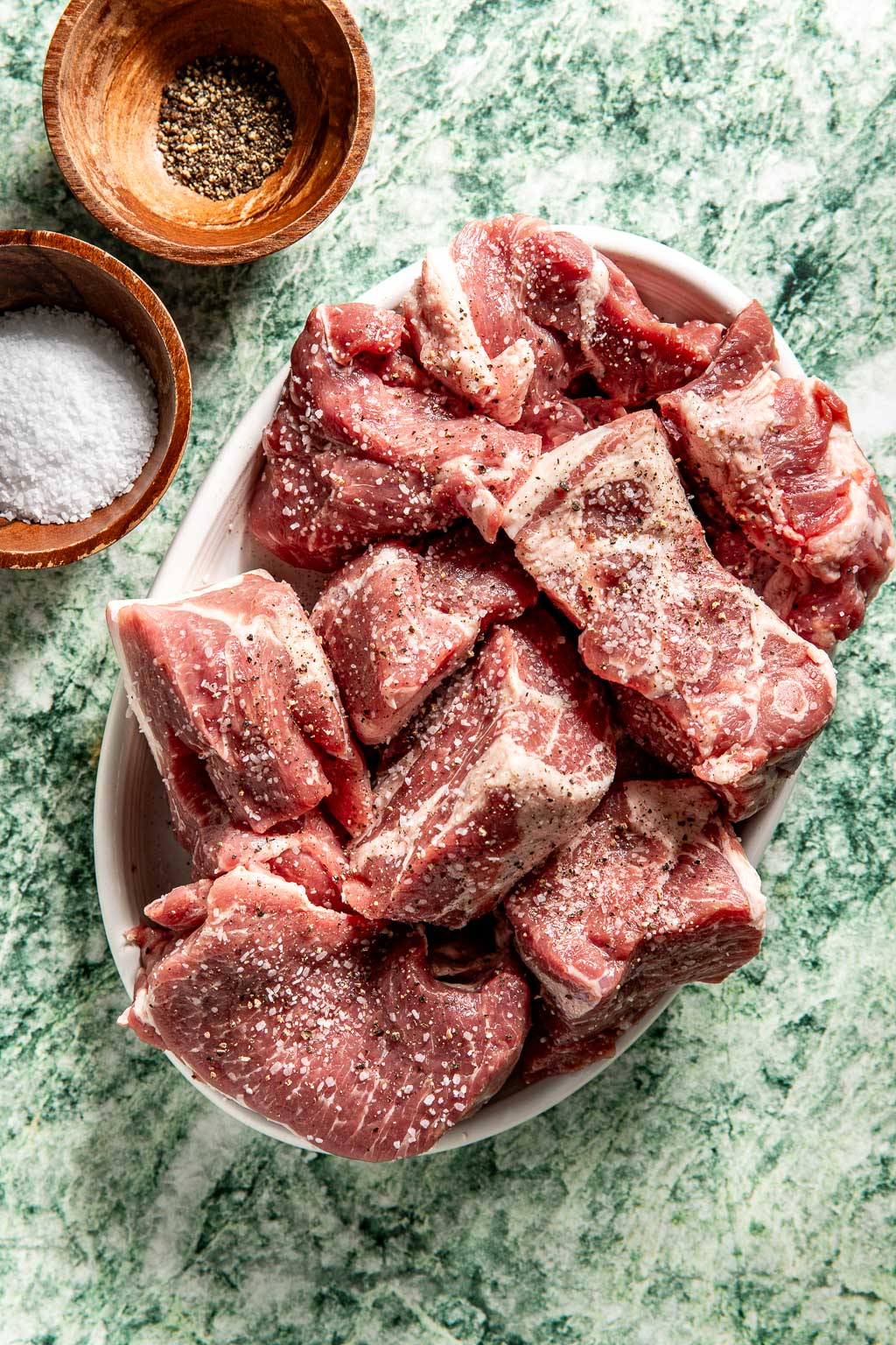 seasoned pork butt after being seasoned