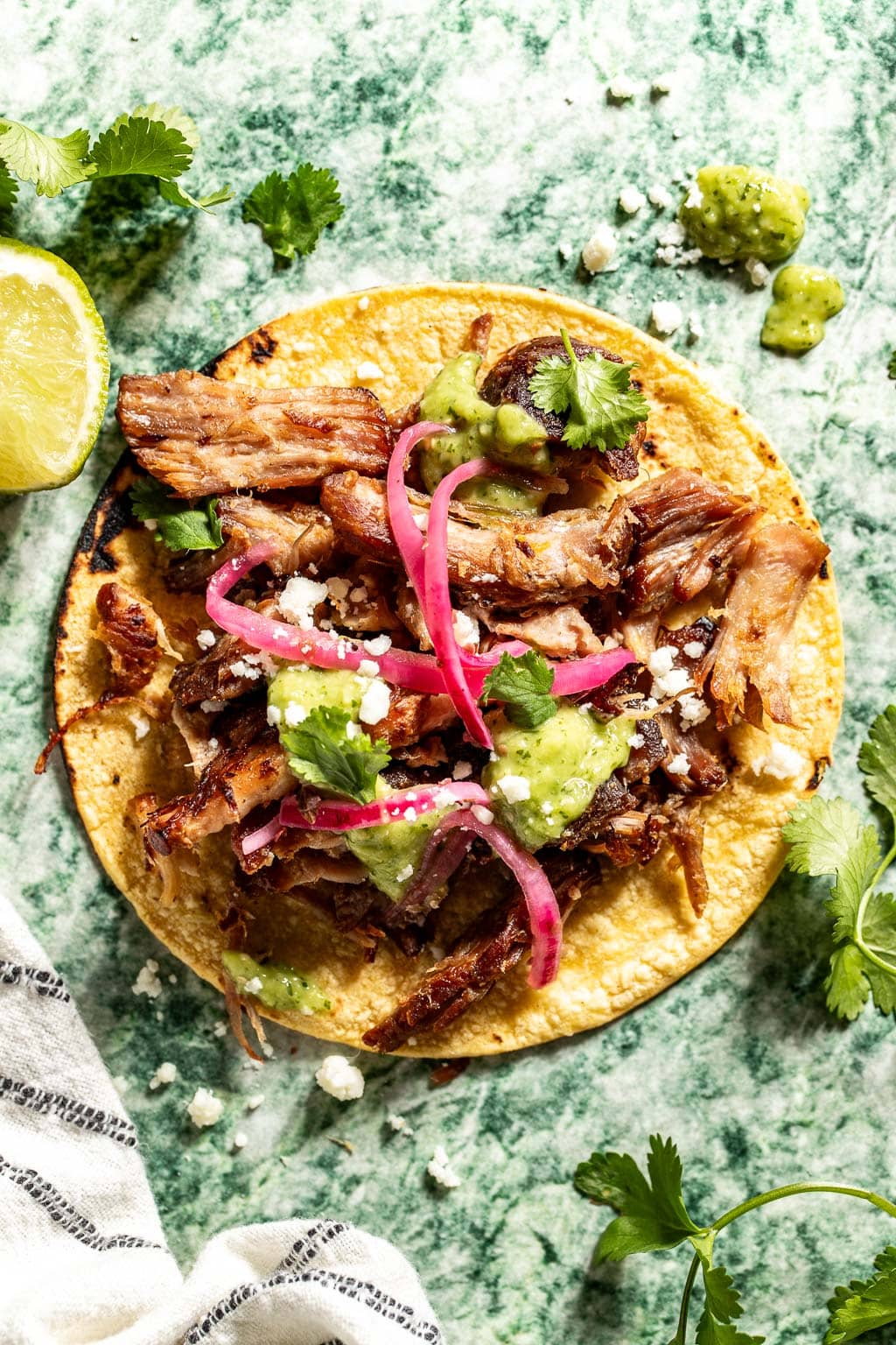 beer braised carnitas tacos