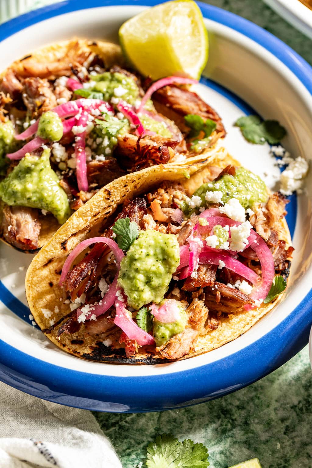 beer braised carnitas tacos