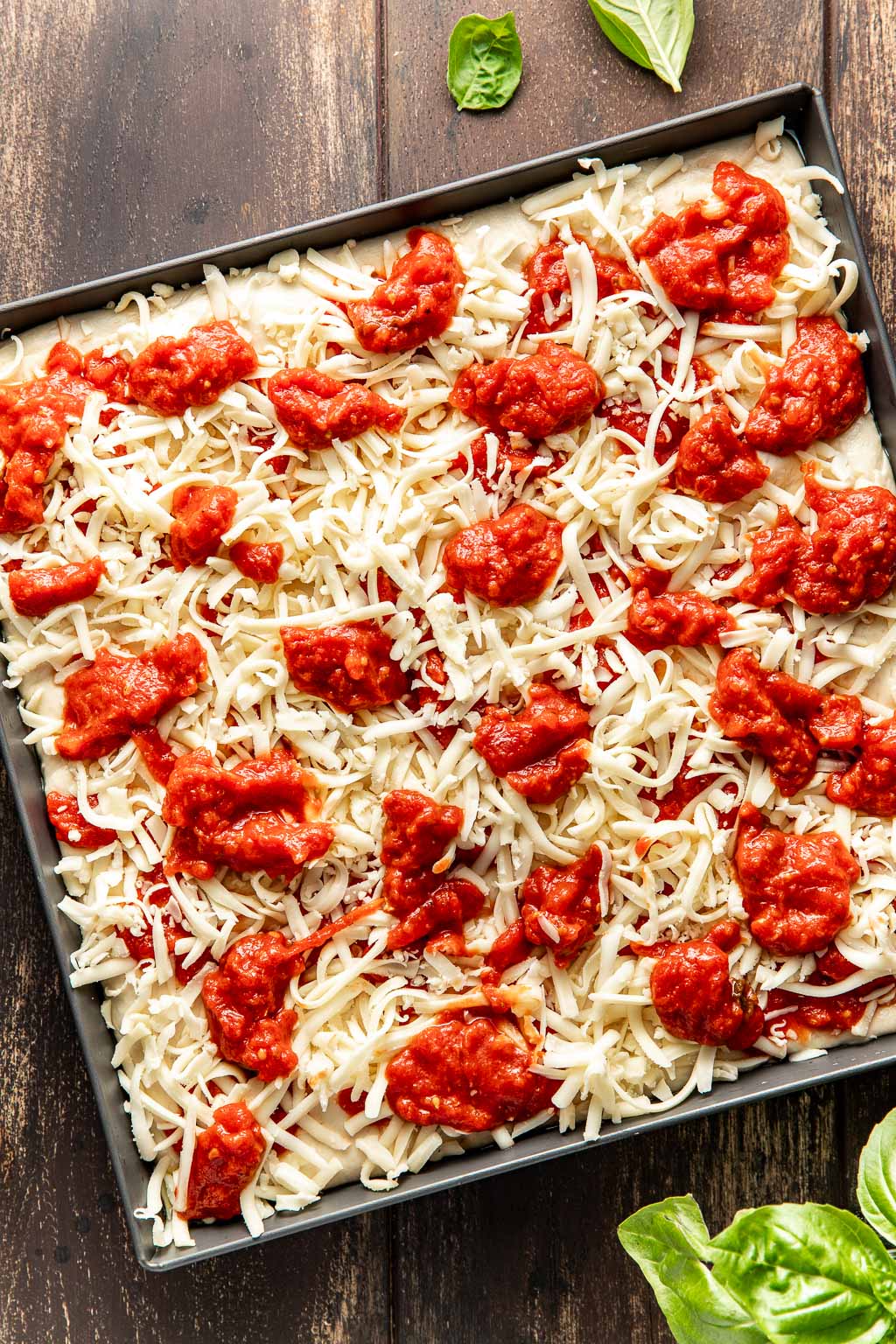 Pizza before baking