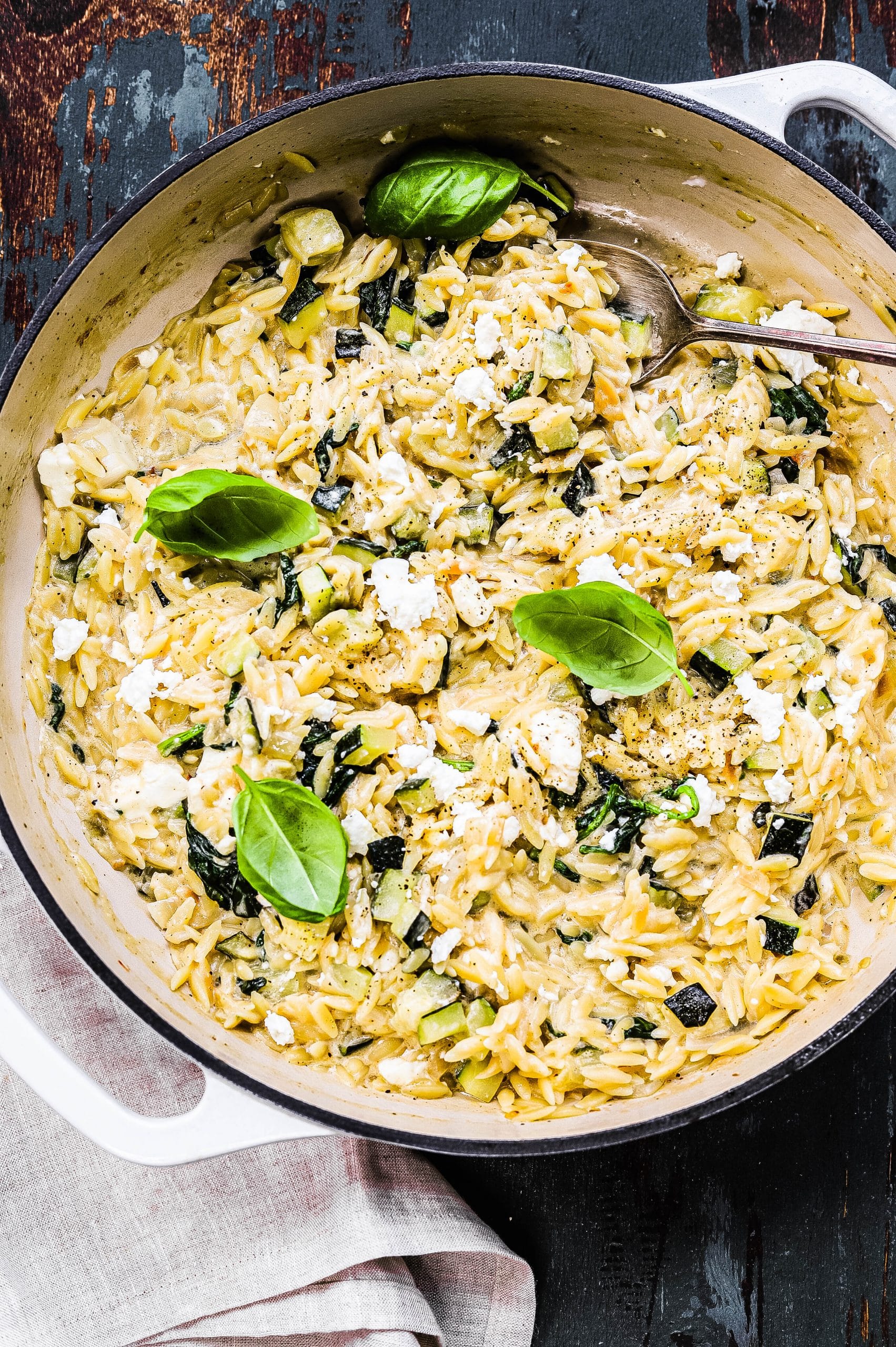 spinach and feta orzo