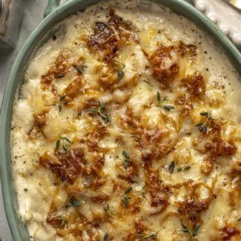 caramelized onion potatoes au gratin