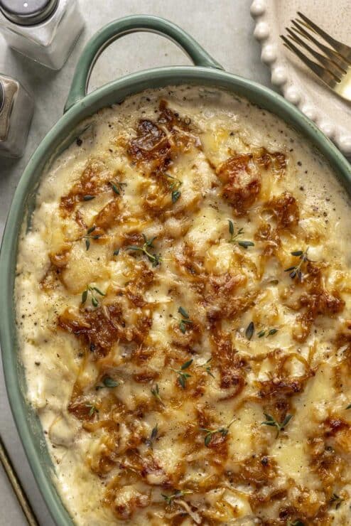 caramelized onion potatoes au gratin