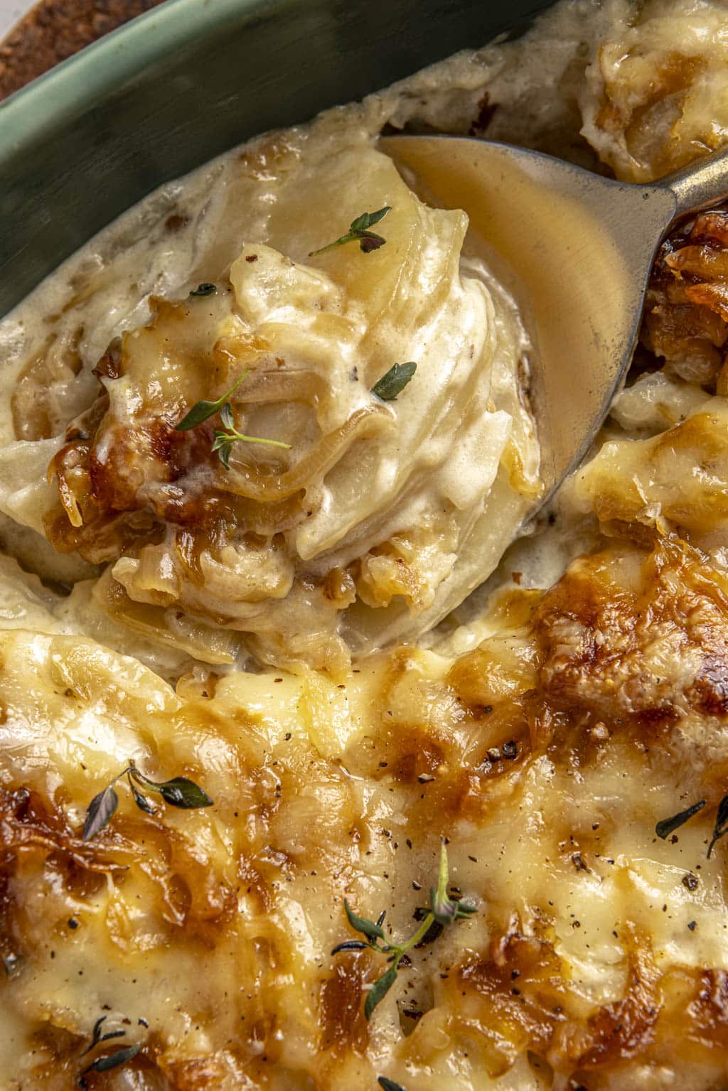 caramelized onion potatoes au gratin