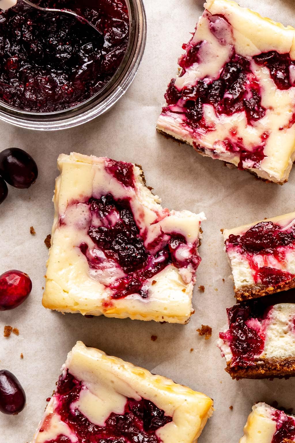 cranberry cheesecake bars