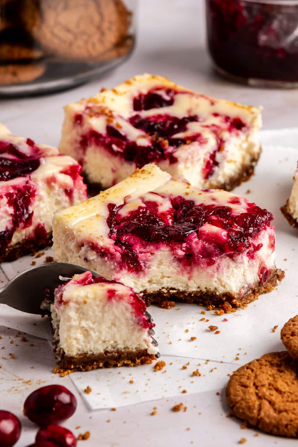 cranberry cheesecake bars