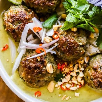 thai green curry meatballs