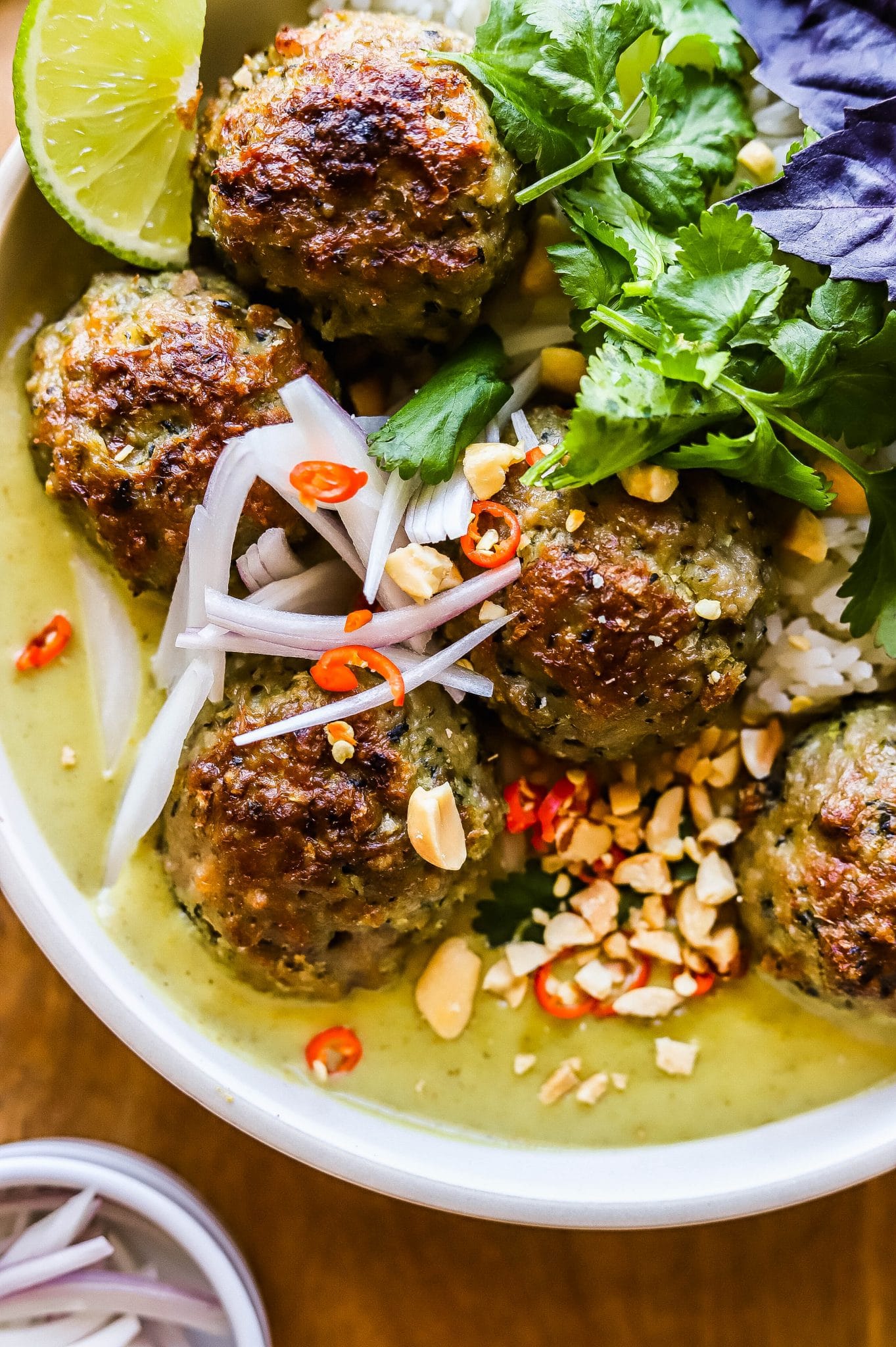 thai green curry meatballs