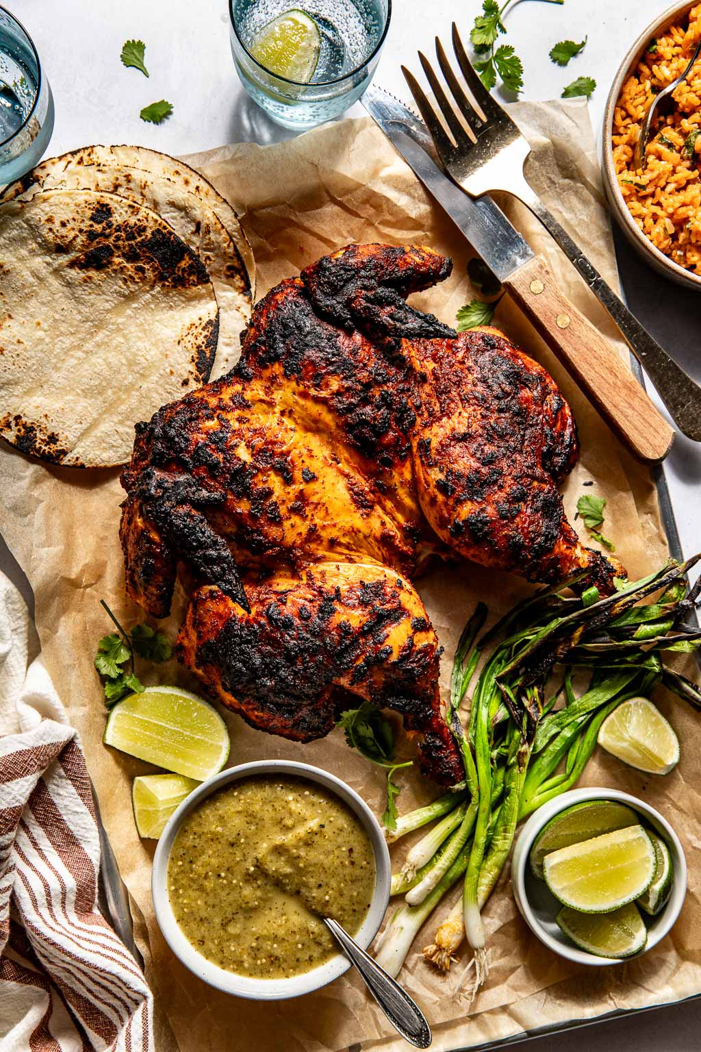 Mexican grilled chicken recipe with sides