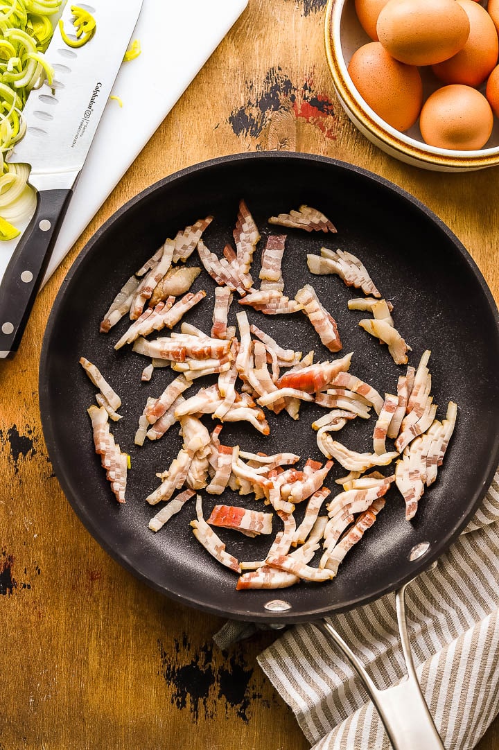 crispy bacon in a skillet