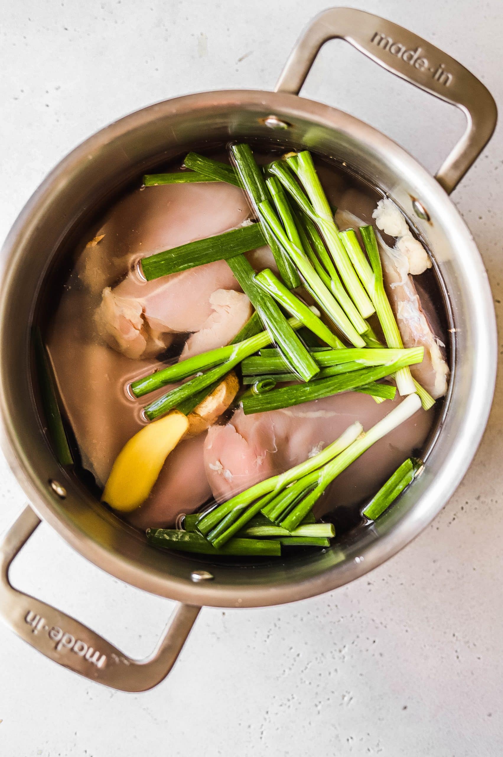 slow poached chicken for salad