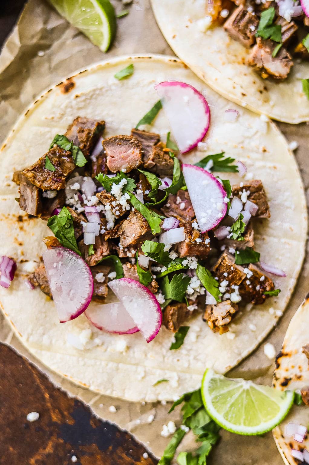 carne asada street tacos