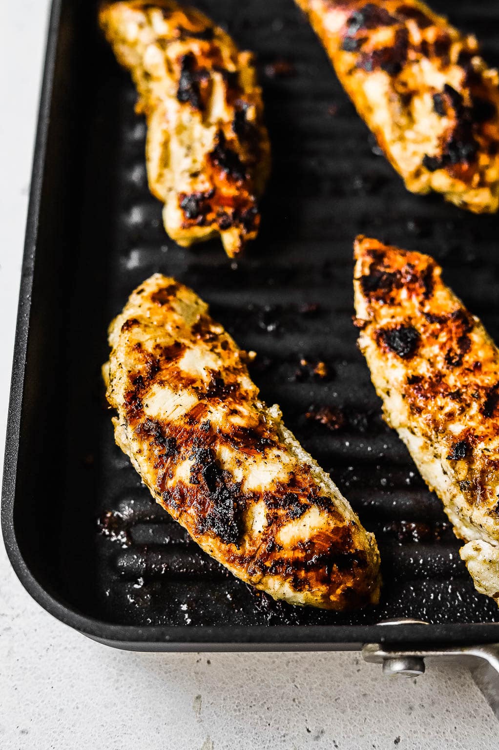 Greek chicken on a grill pan