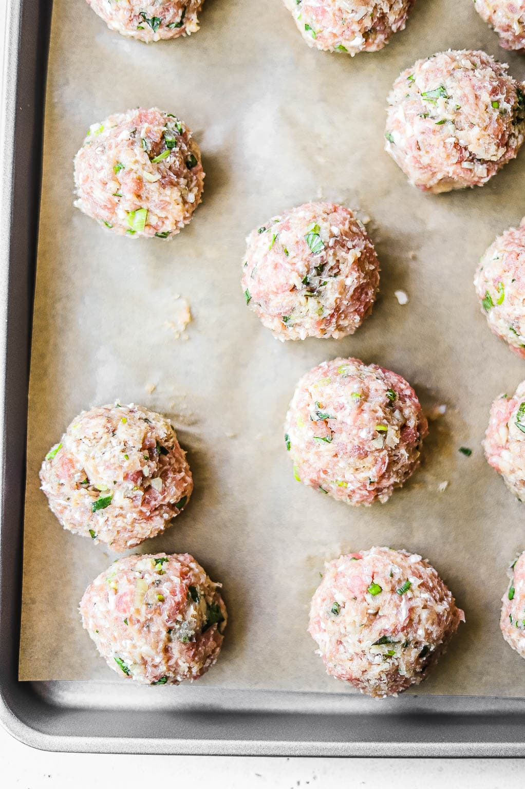 Ginger meatballs rolled and ready to cook 