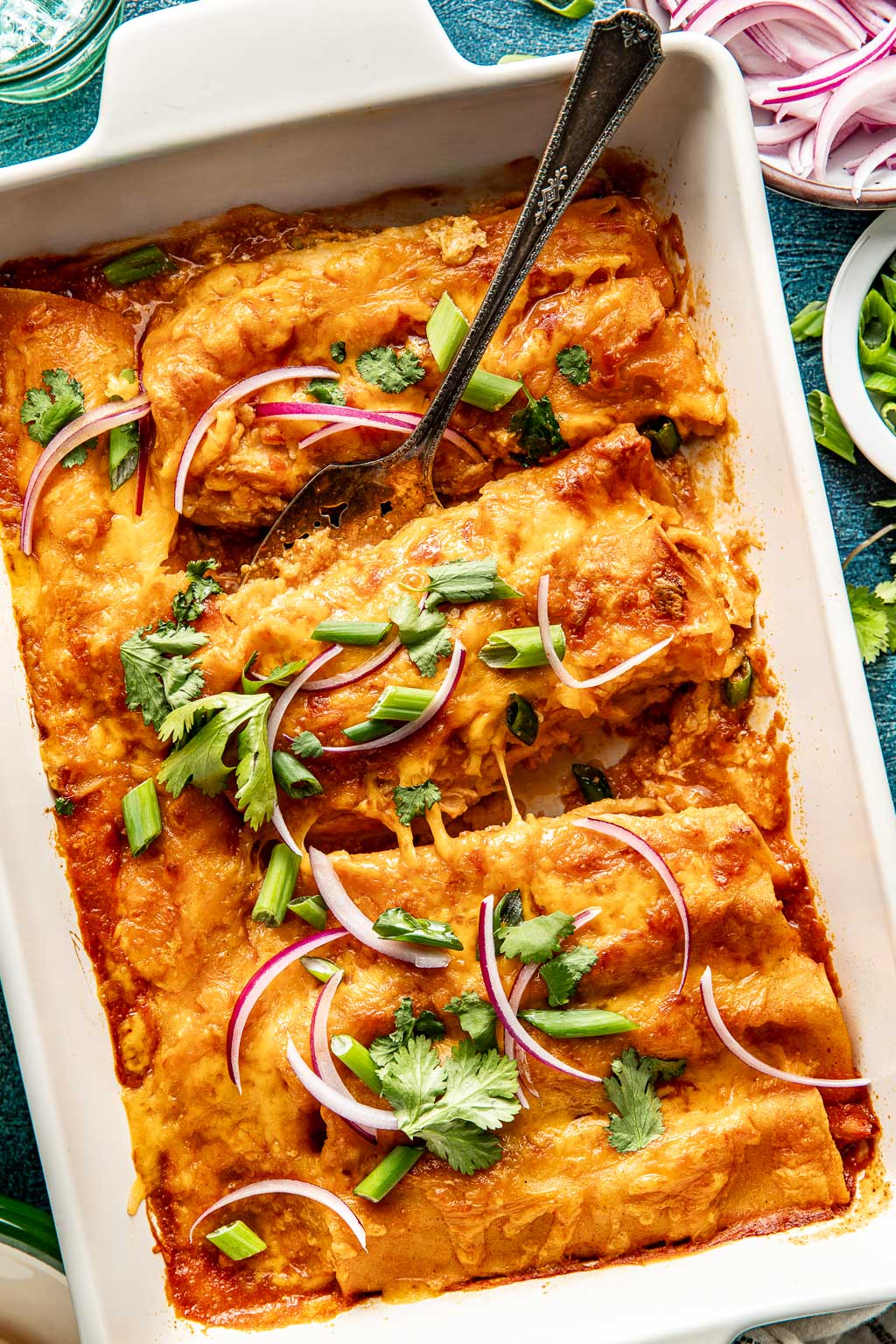 red chicken enchiladas