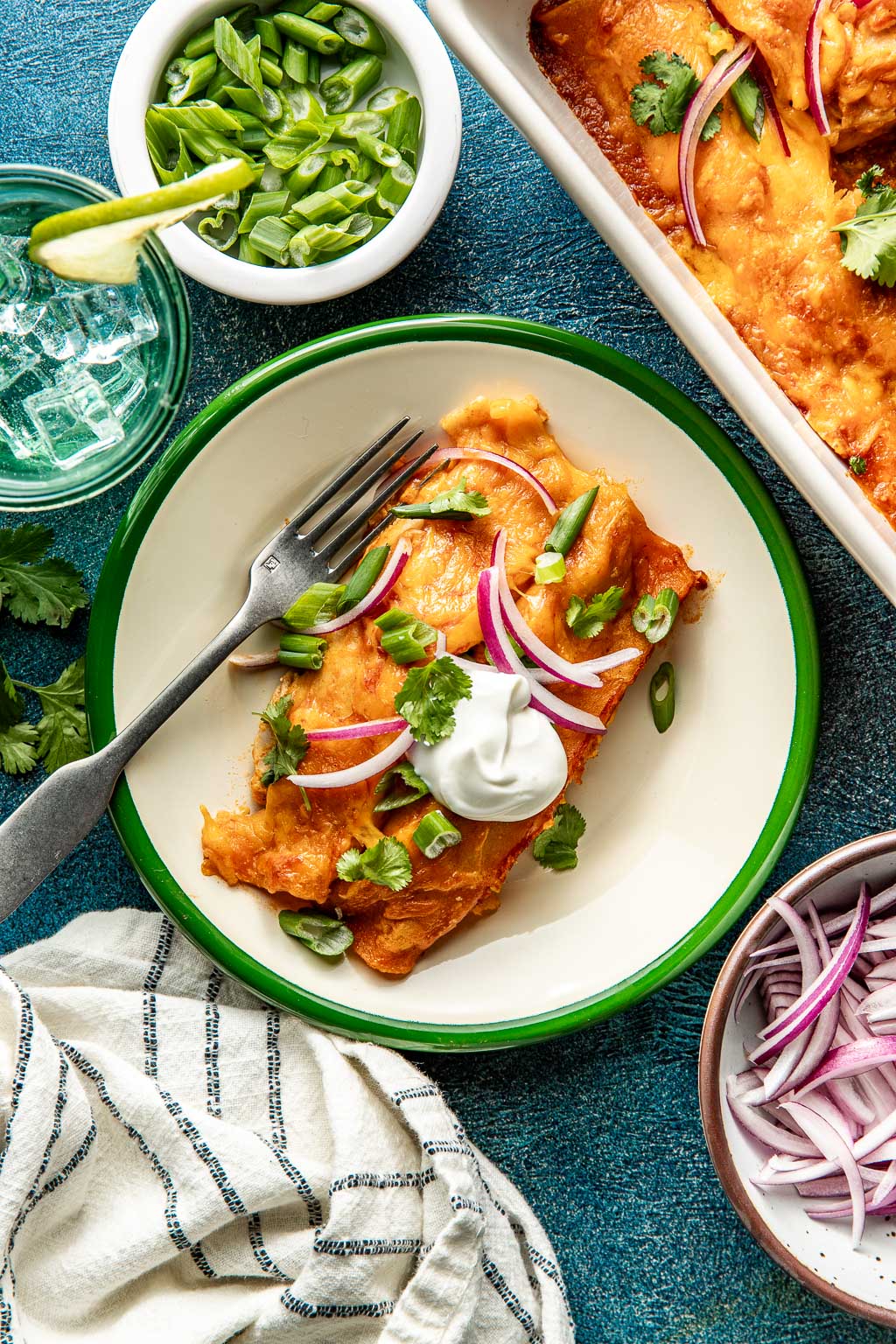 restaurant style chicken enchiladas