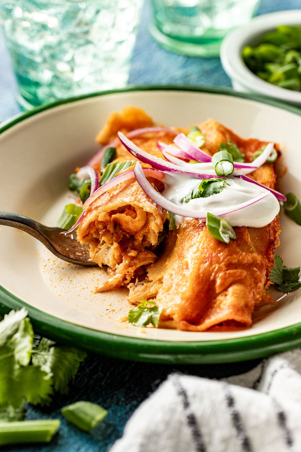 red chicken enchiladas