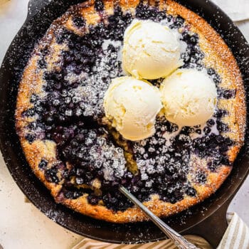 Skillet wild blueberry cobbler