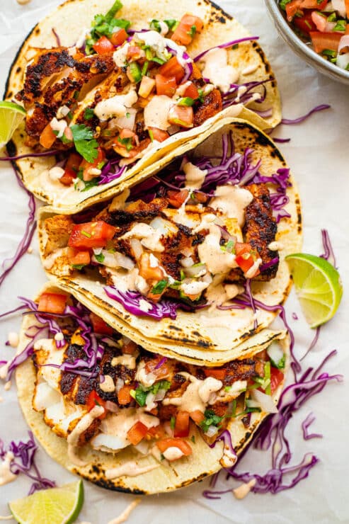 blackened fish tacos - Healthy Dinner Recipes