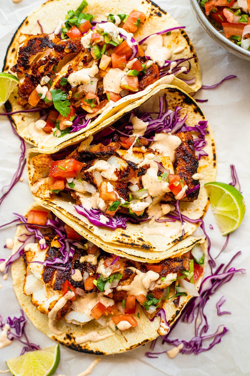 blackened fish tacos - Healthy Dinner Recipes