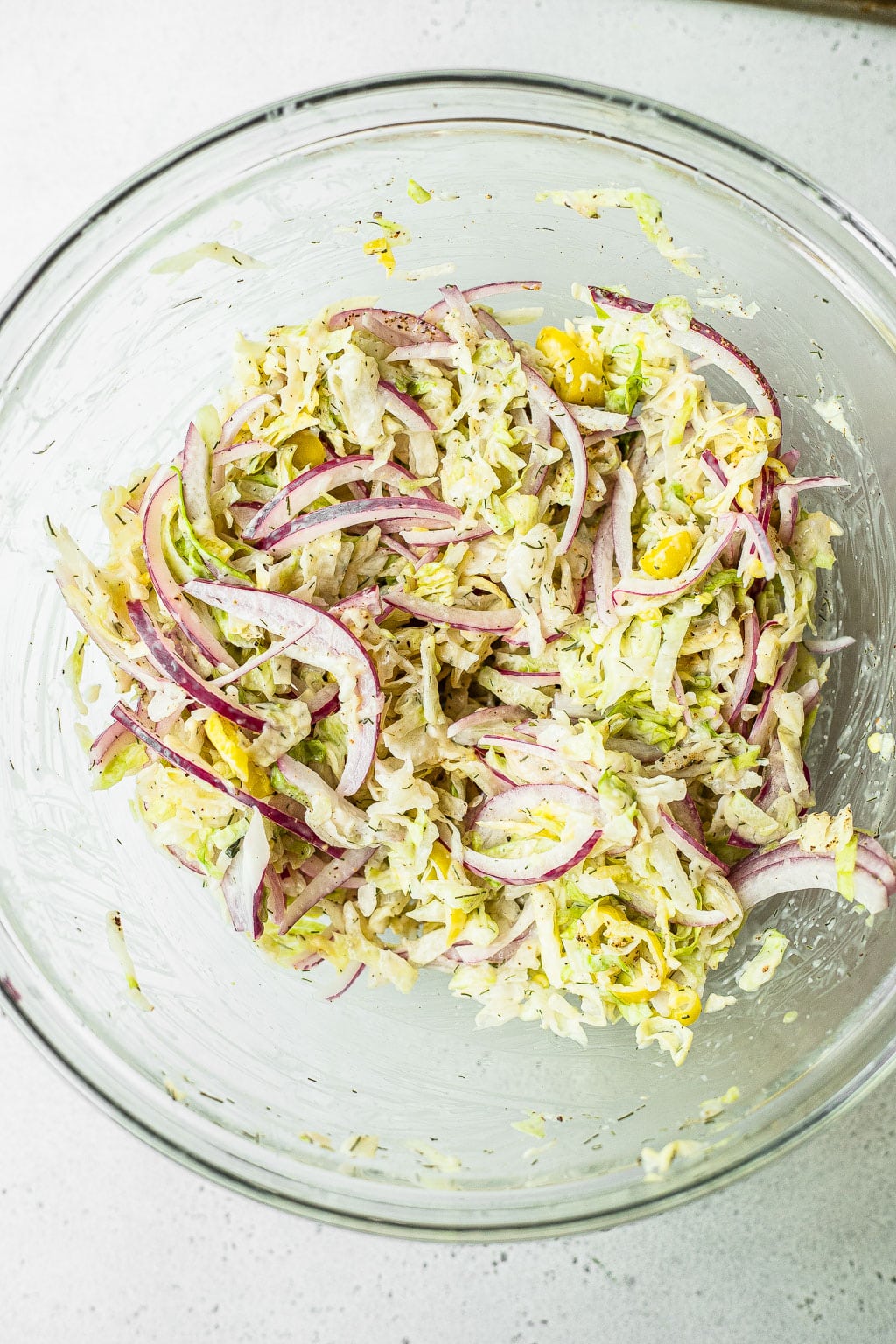 Grinder salad slaw in a bowl 