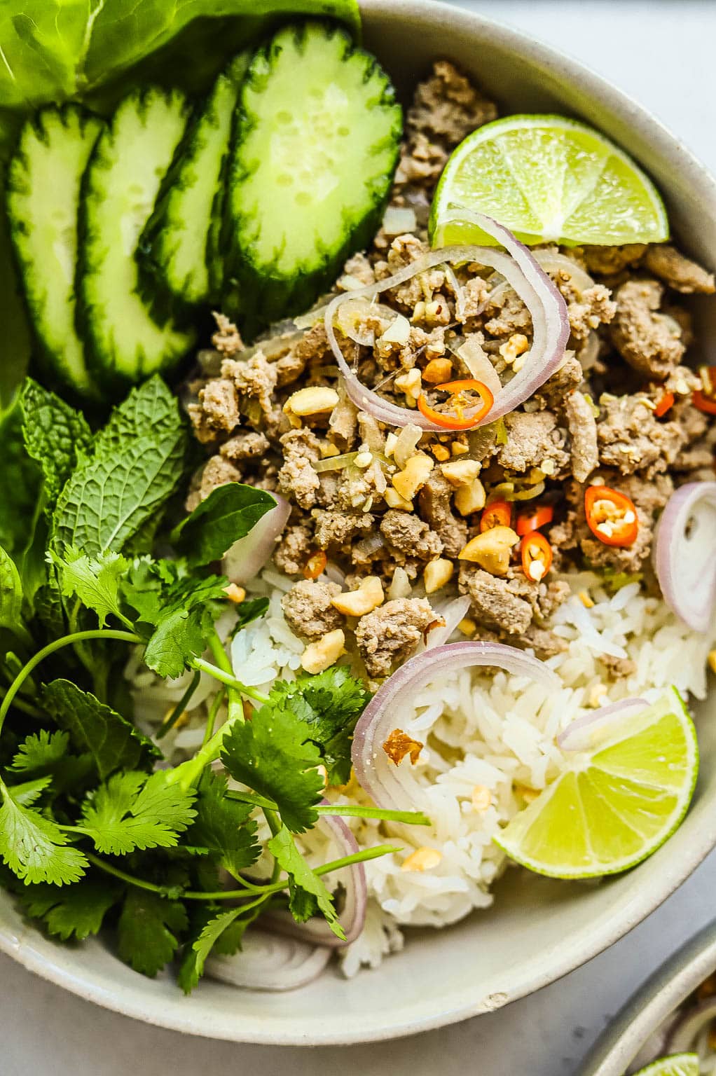 chicken larb bowls