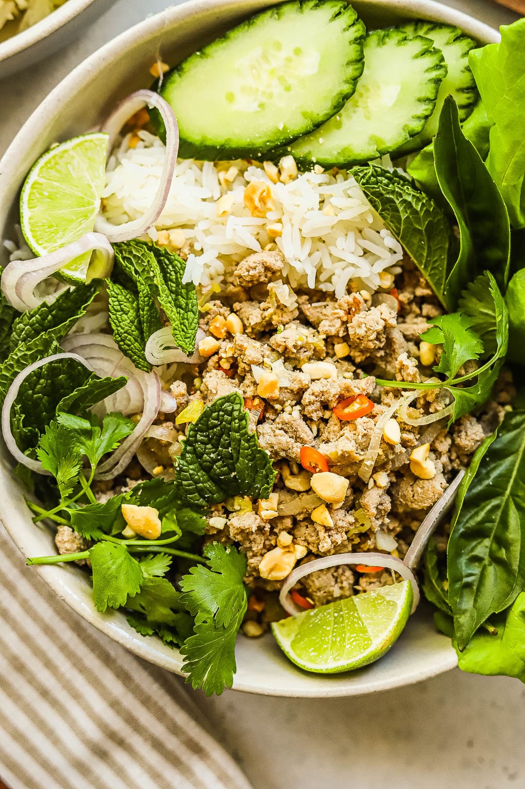 chicken larb bowls